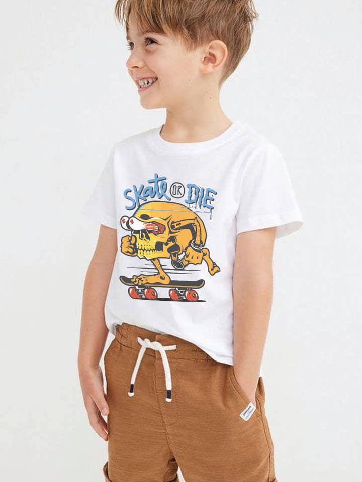 L1029 - SKATE DIE grafisk t-shirt för wholesale av KNOCK ON THE STYLE