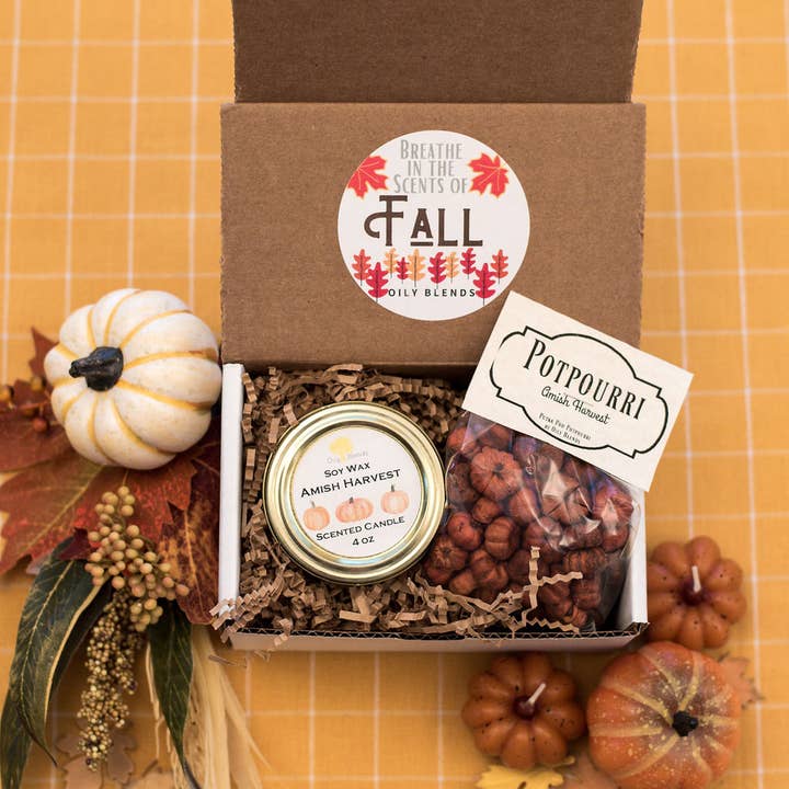 Fall Gift Boxes with Candle and Potpourri for wholesale by Oily Blends
