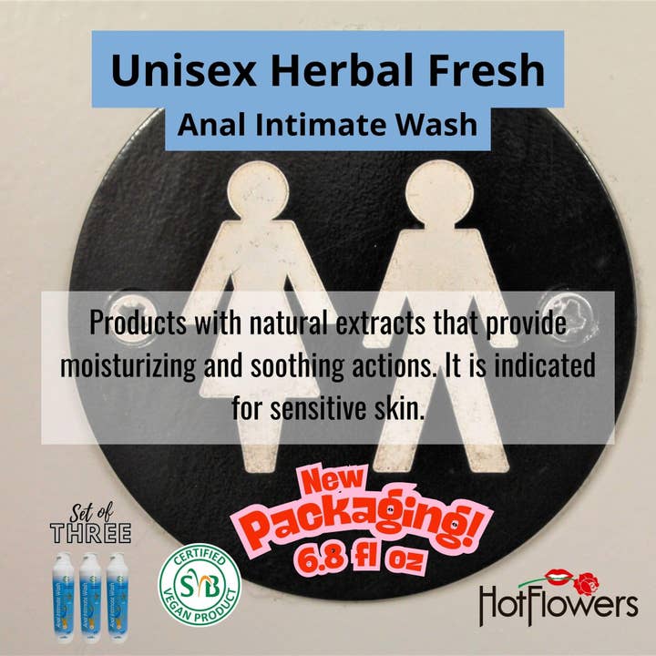 Lavage Intime Anal Unisexe Herbal Fresh pour le Soin Personnel, Équilibré en pH pour la Santé Essentielle du Corps, Usage Quotidien, Peau Sèche, Testé par un Proctologue pour la vente par HOT FLOWERS