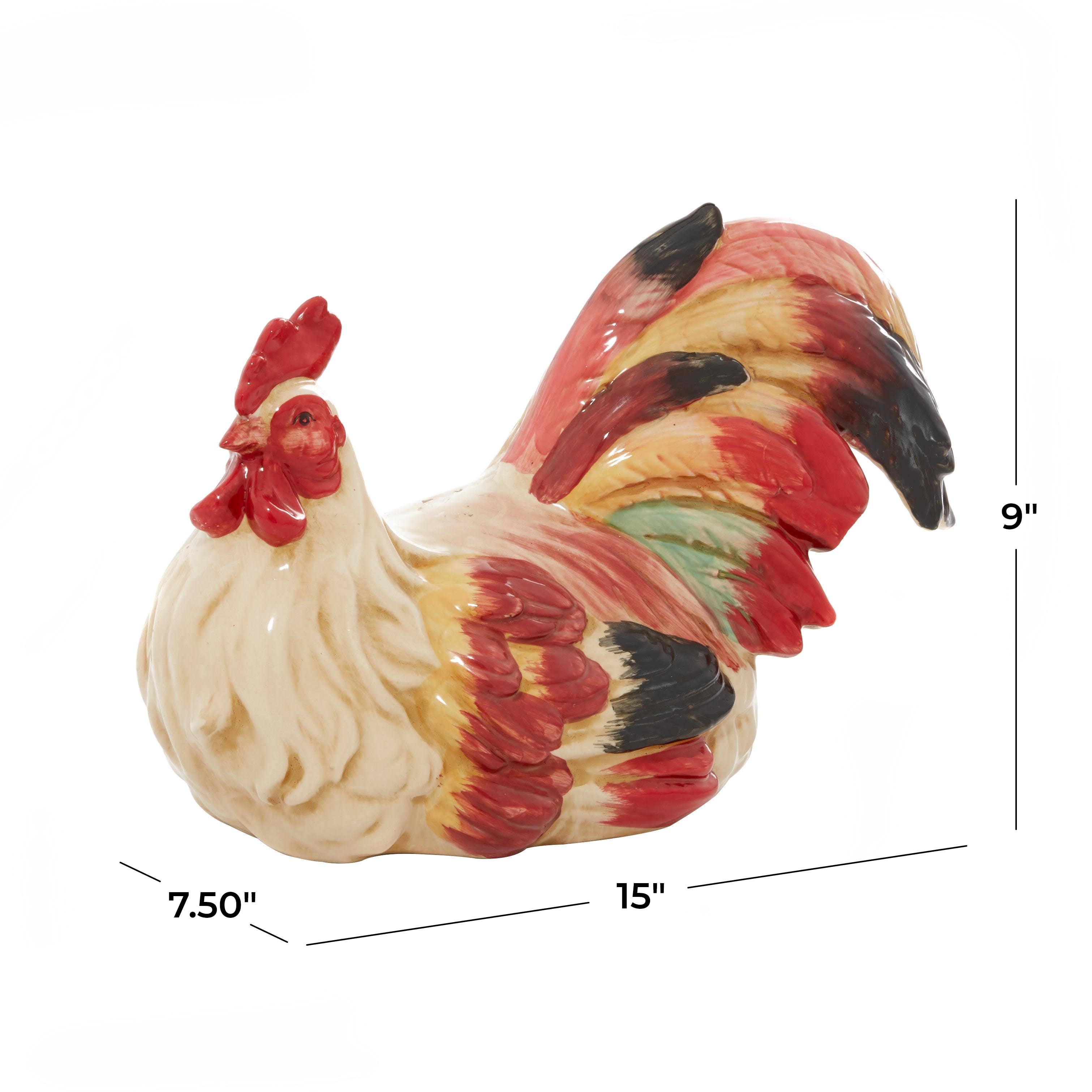 Import Corner – wholesale Sculpture – A-40775: CERAMIC ROOSTER 15"W, 9"H2