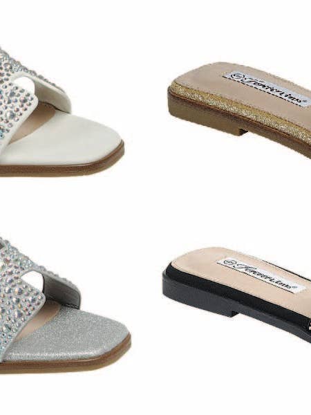 Flad Sandel Rhinestone rem for engroshandel hos Andrea Bijoux