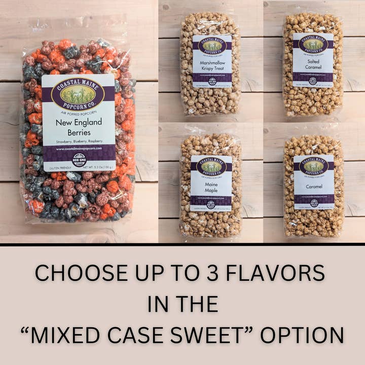 Coastal Maine Popcorn Co. - Wholesale Popcorn - Mixed Case Sweet Popcorn - 24 units