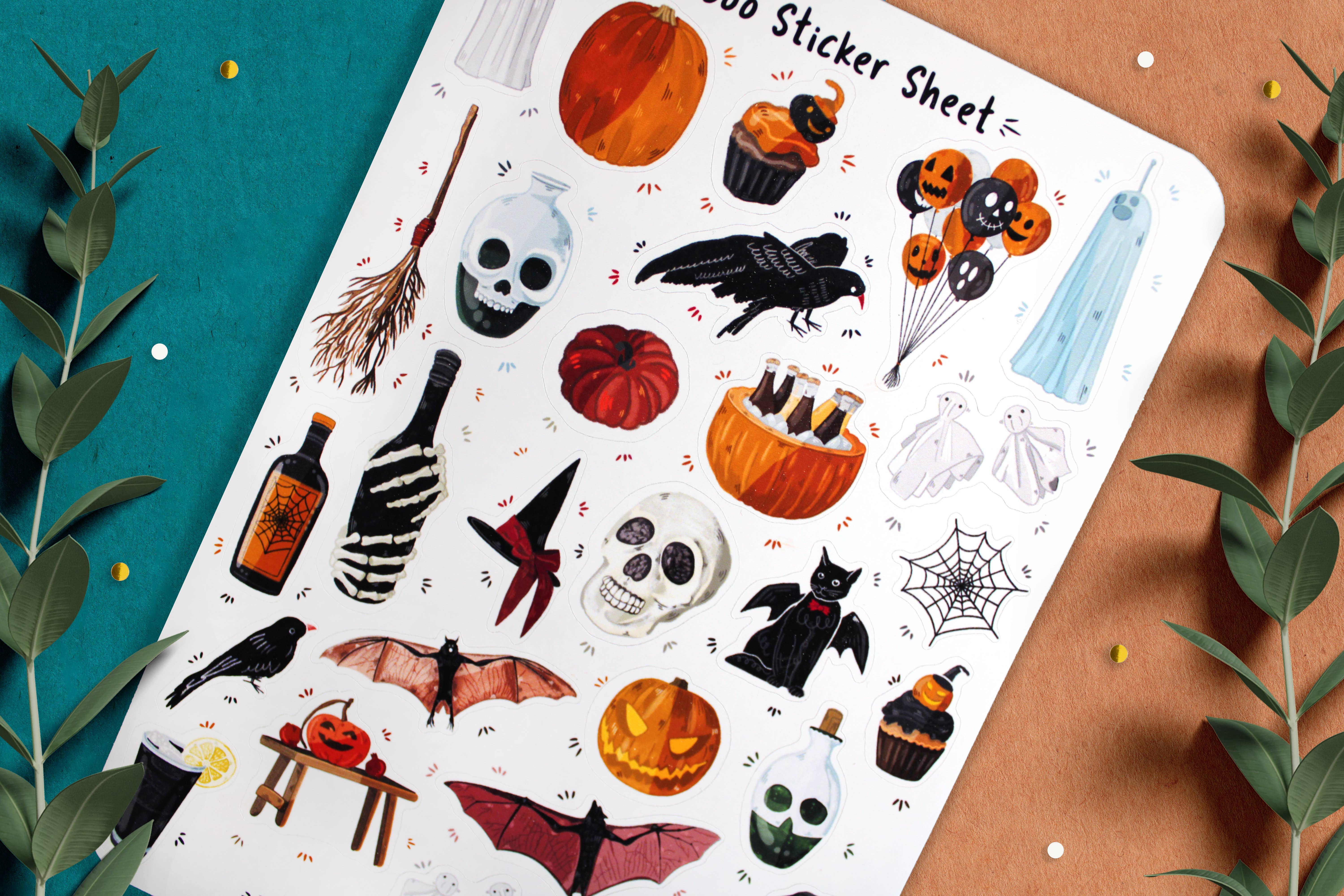 Bartista - Vendita all'ingrosso Adesivo - Foglio di adesivi Boo, adesivi per Halloween, adesivo BulletJournal3