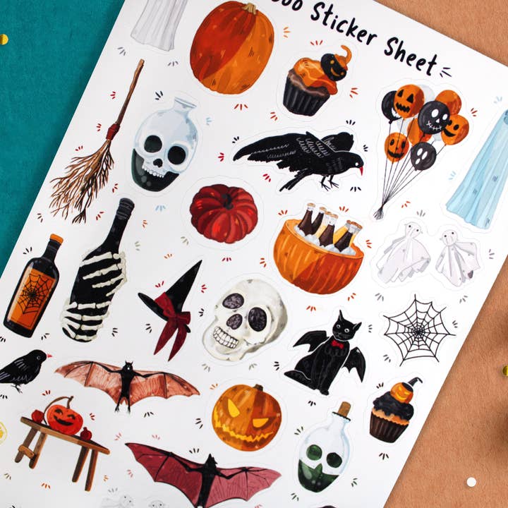 Bartista - Vendita all'ingrosso Adesivo - Foglio di adesivi Boo, adesivi per Halloween, adesivo BulletJournal3
