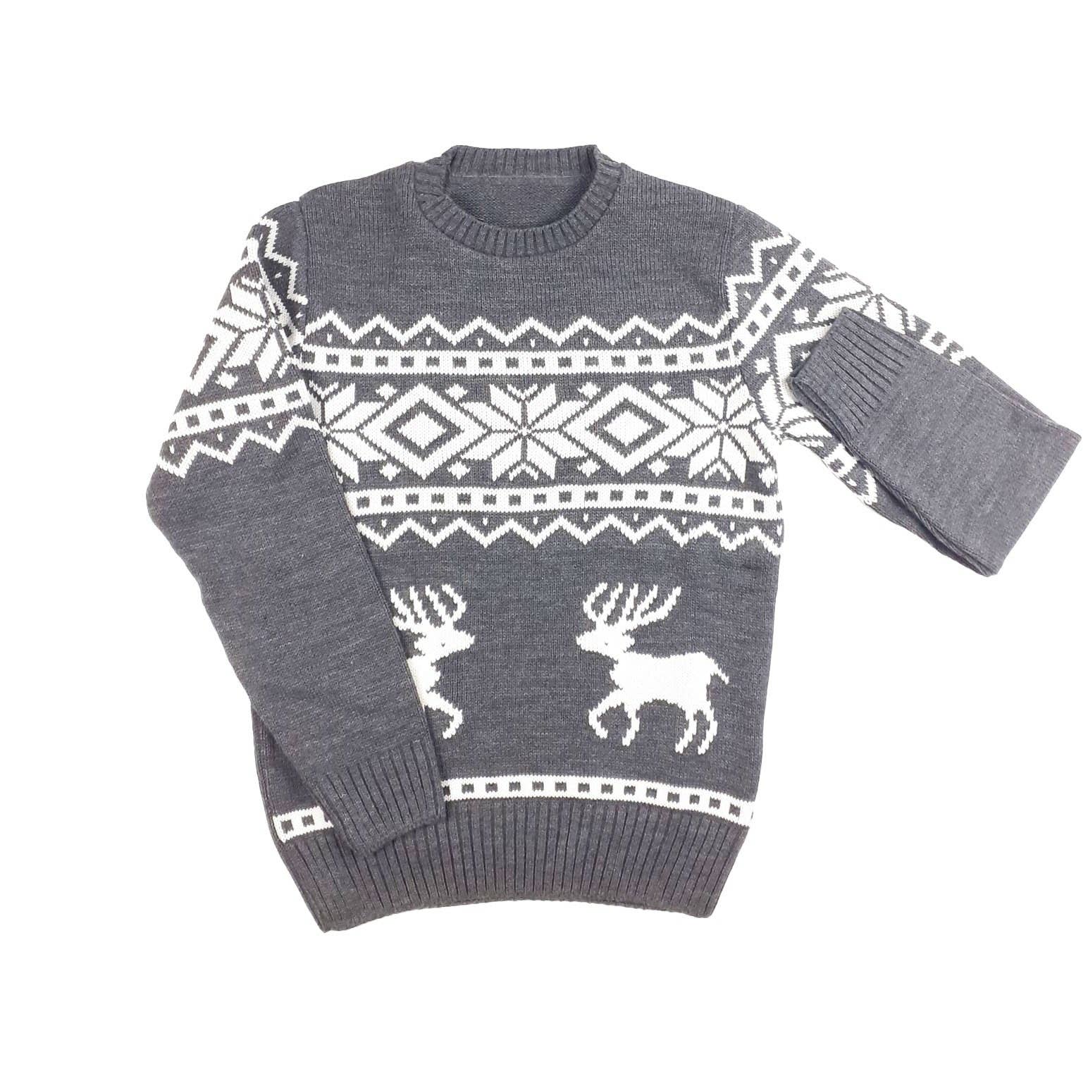#MAISENZA - Wholesale Knit Sweater - Men's - Bianco/ Grigio Natale0