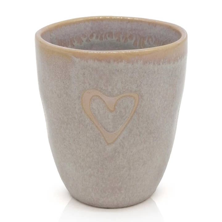 Stoneware Espressobecher "Herz" sand für den Großhandel von Mea-Living