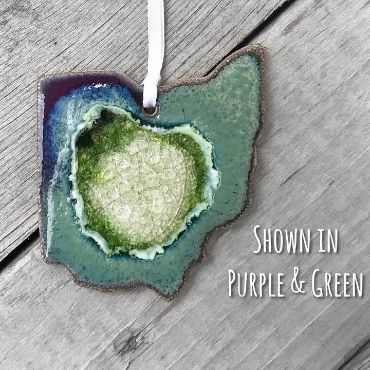 Ohio Ornament for wholesale by Dock 6 Pottery