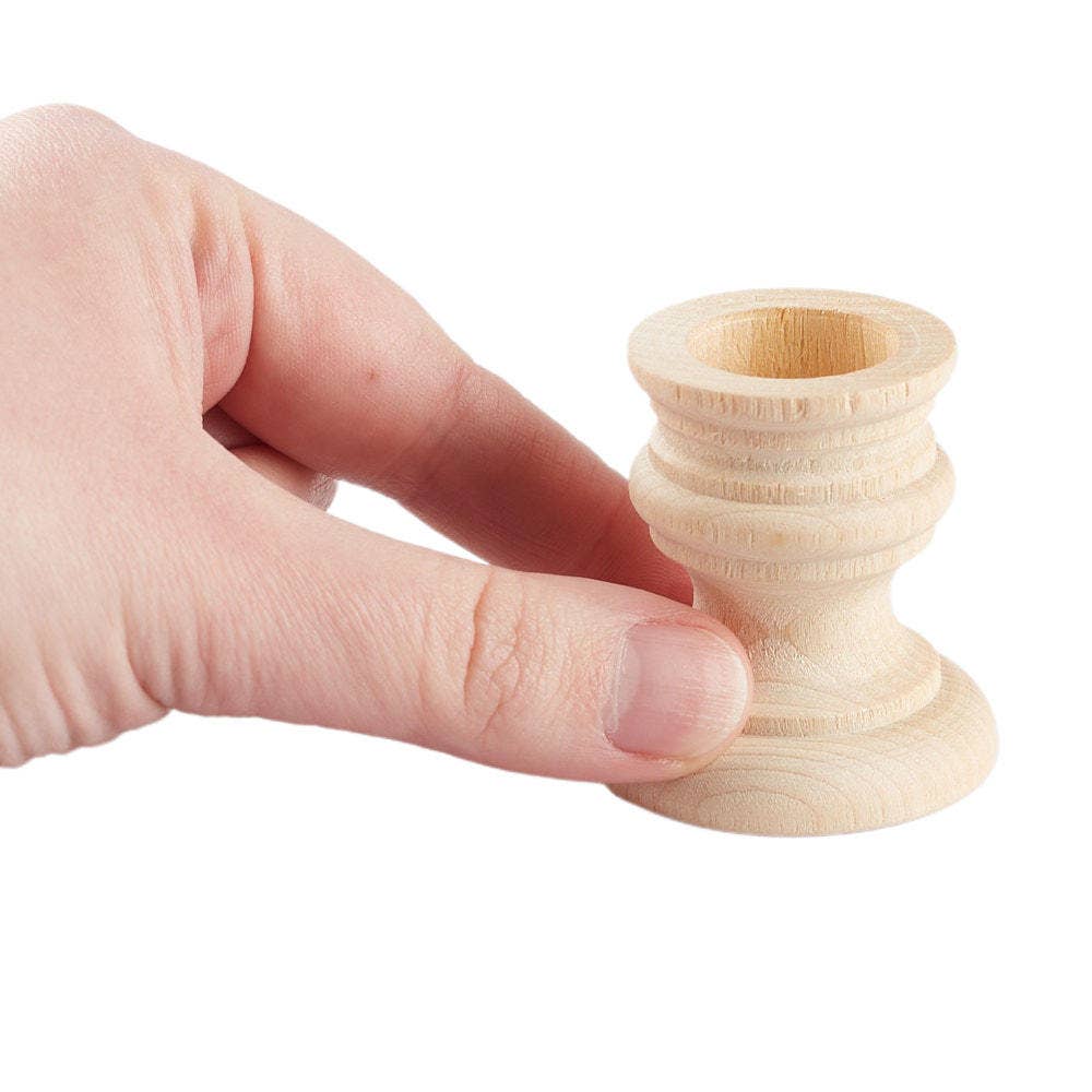 Factory Direct Craft - Wholesale Candle Holder - Unfinished Wood Taper Candle Holders - Select Size0