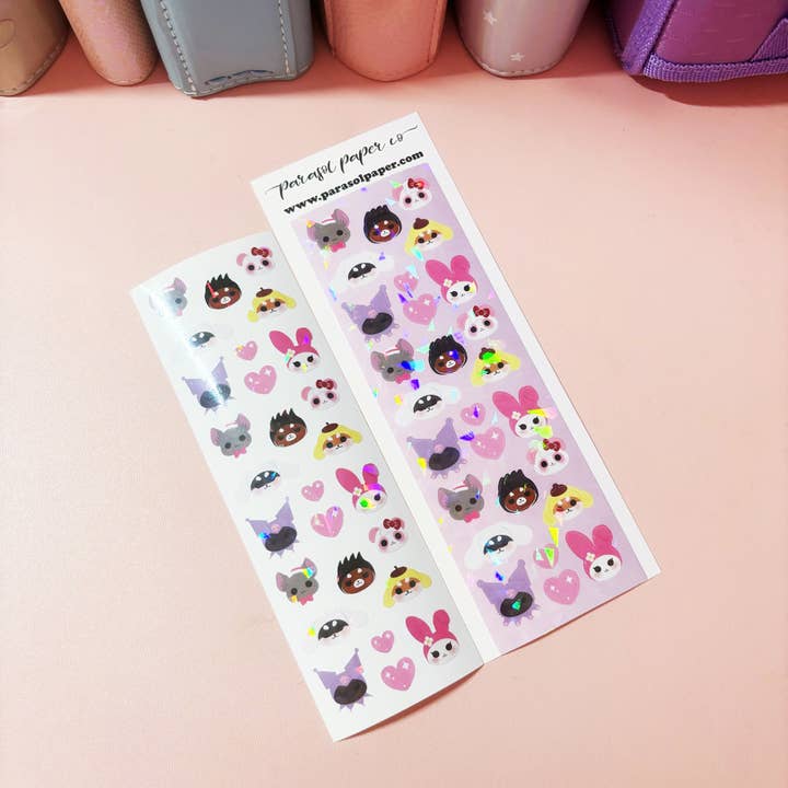 Autocollants holographiques style coréen Sanrio Friends pour Polaroid pour la vente par Parasol Paper