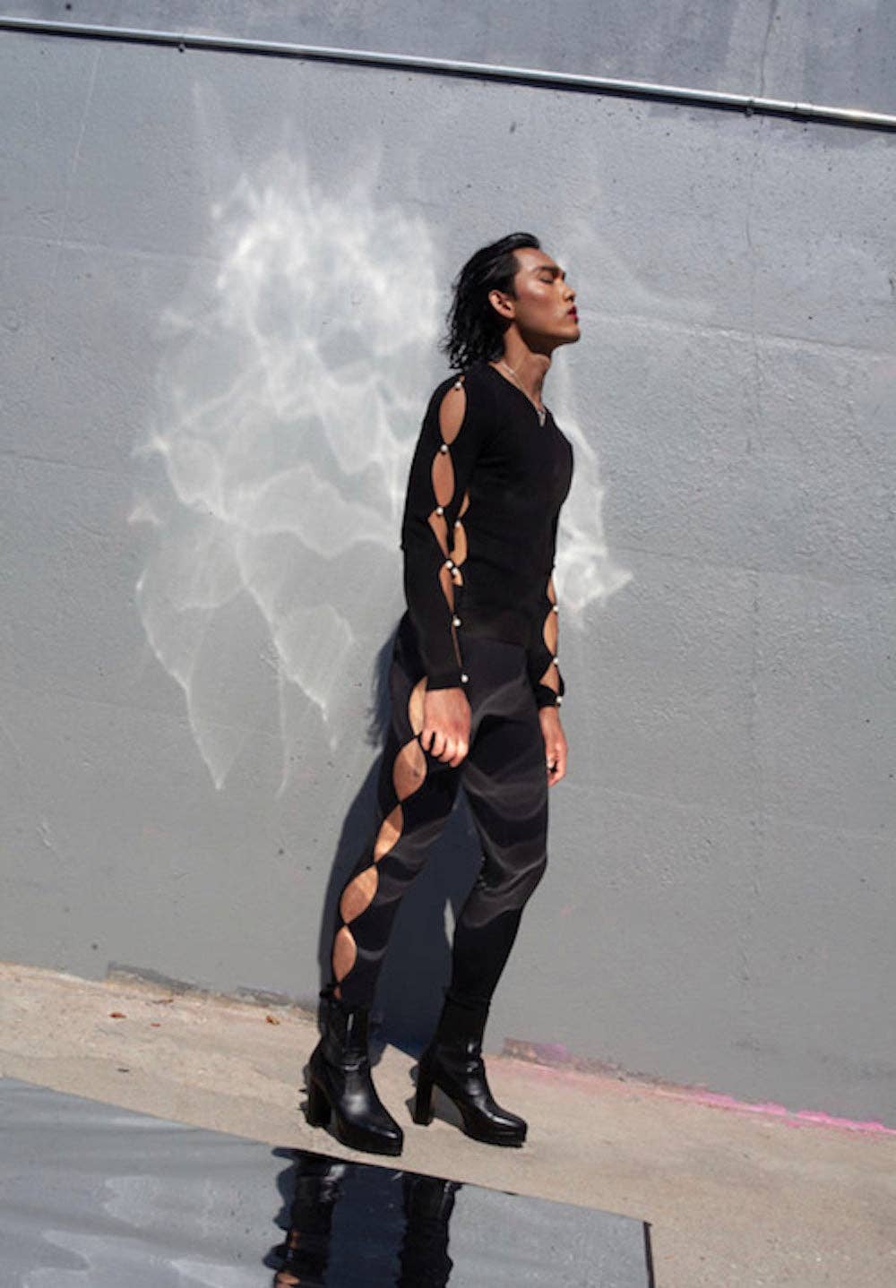 Black Side Cut-Out Pants for wholesale on Faire2