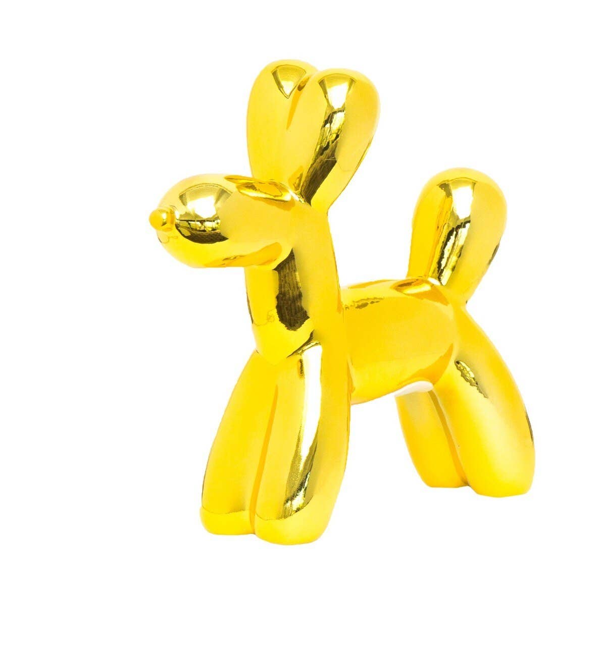 Interior Illusions Plus – wholesale Money/piggy bank – Bright Gold Mini Ceramic Dog Piggy Bank - 7.5" tall