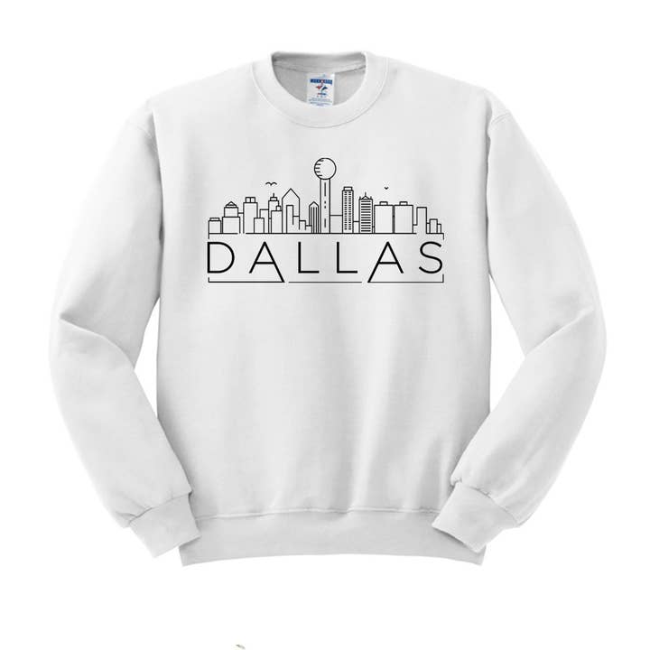 Lucky Luna Apparel - Wholesale Graphic Sweatshirt - Women's - Skyline Dallas Texas Crewneck Sweatshirt