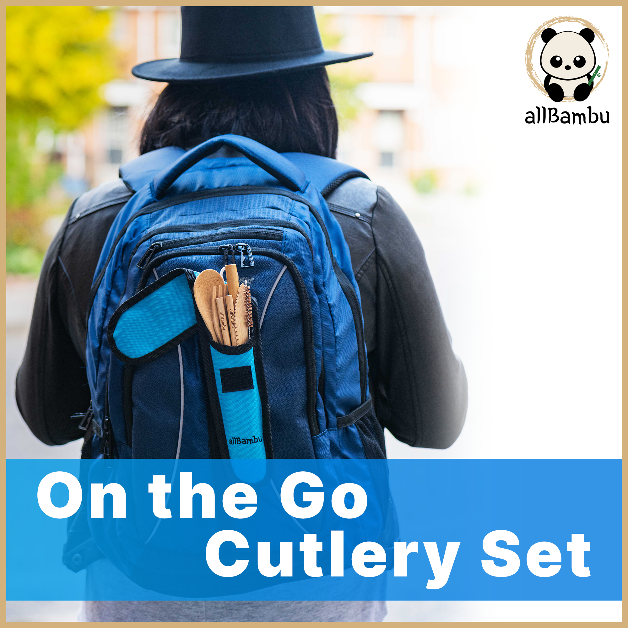 allBambu Inc - Wholesale Travel Utensil Set - Bamboo Reusable Travel Cutlery Set with Handy Carabiner 7pcs1