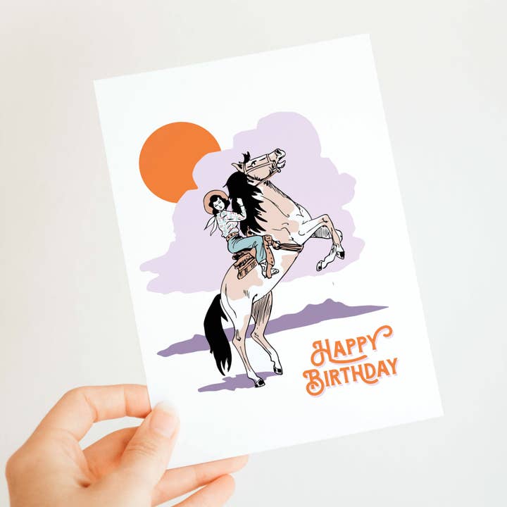 Antiquaria - Wholesale Birthday Card - Cowgirl Birthday Greeting Card