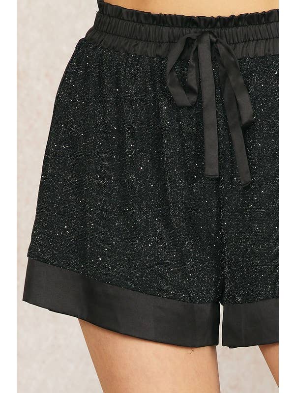 Black Shiny And Satin Shorts for wholesale on Faire