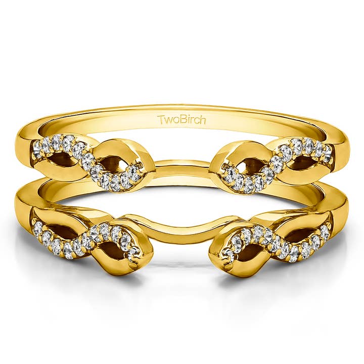 Bague de mariage en or jaune 0,22 ct conçue par Infinity pour la vente par TwoBirch