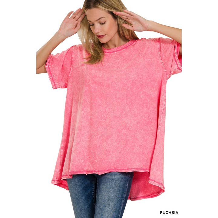 WASHED COTTON DROP SHOULDER OVERSIZED TOP for wholesale by Apolline