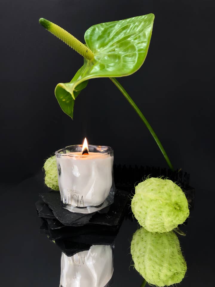 Leveche candle - Egyptian Linen and Mimosa Blossoms for wholesale by Galleria Lucia