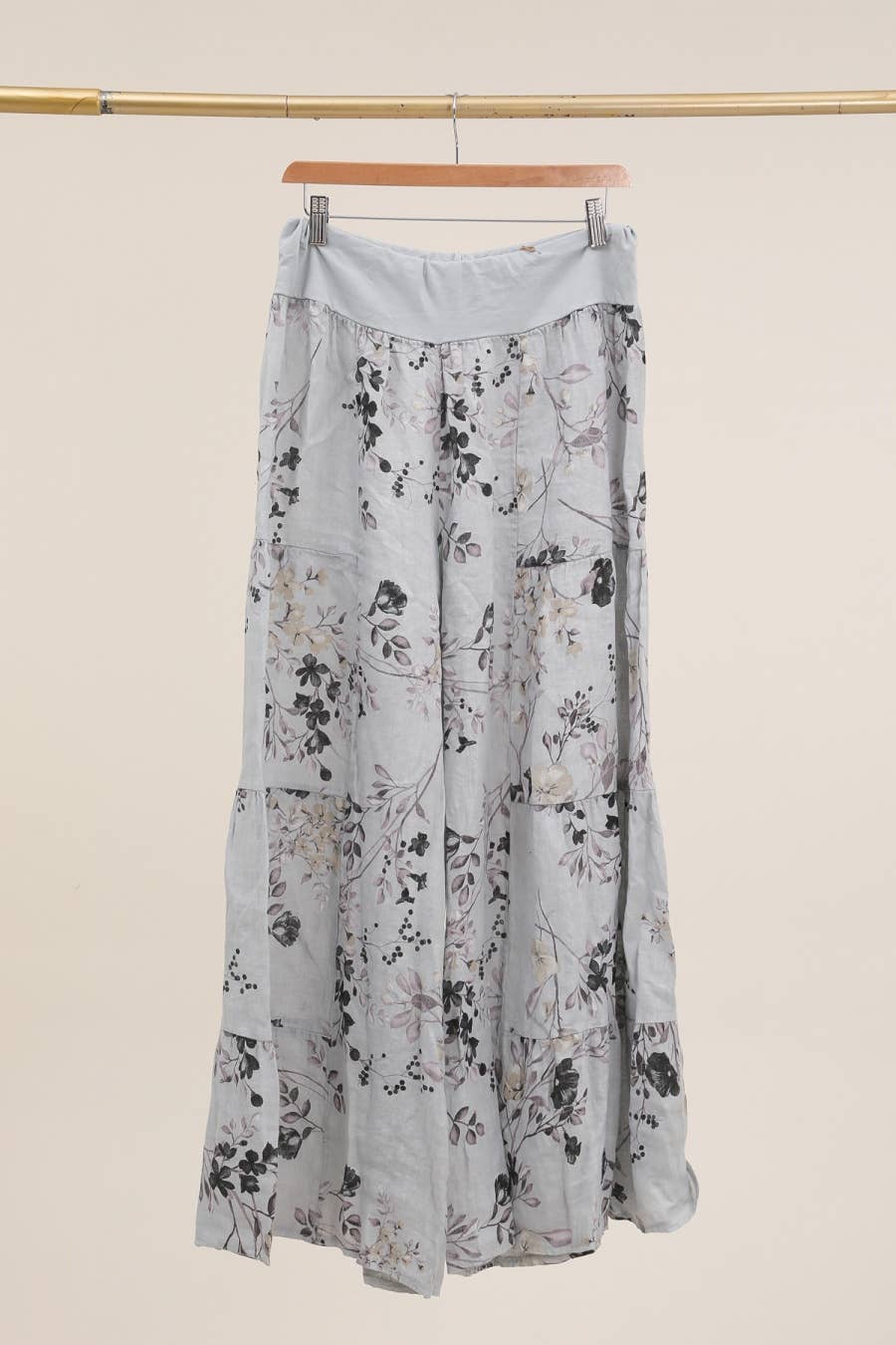 LÉA & LUC - Wholesale Pants - Women's - Floral print trousers in 100% Linen REF. 305268