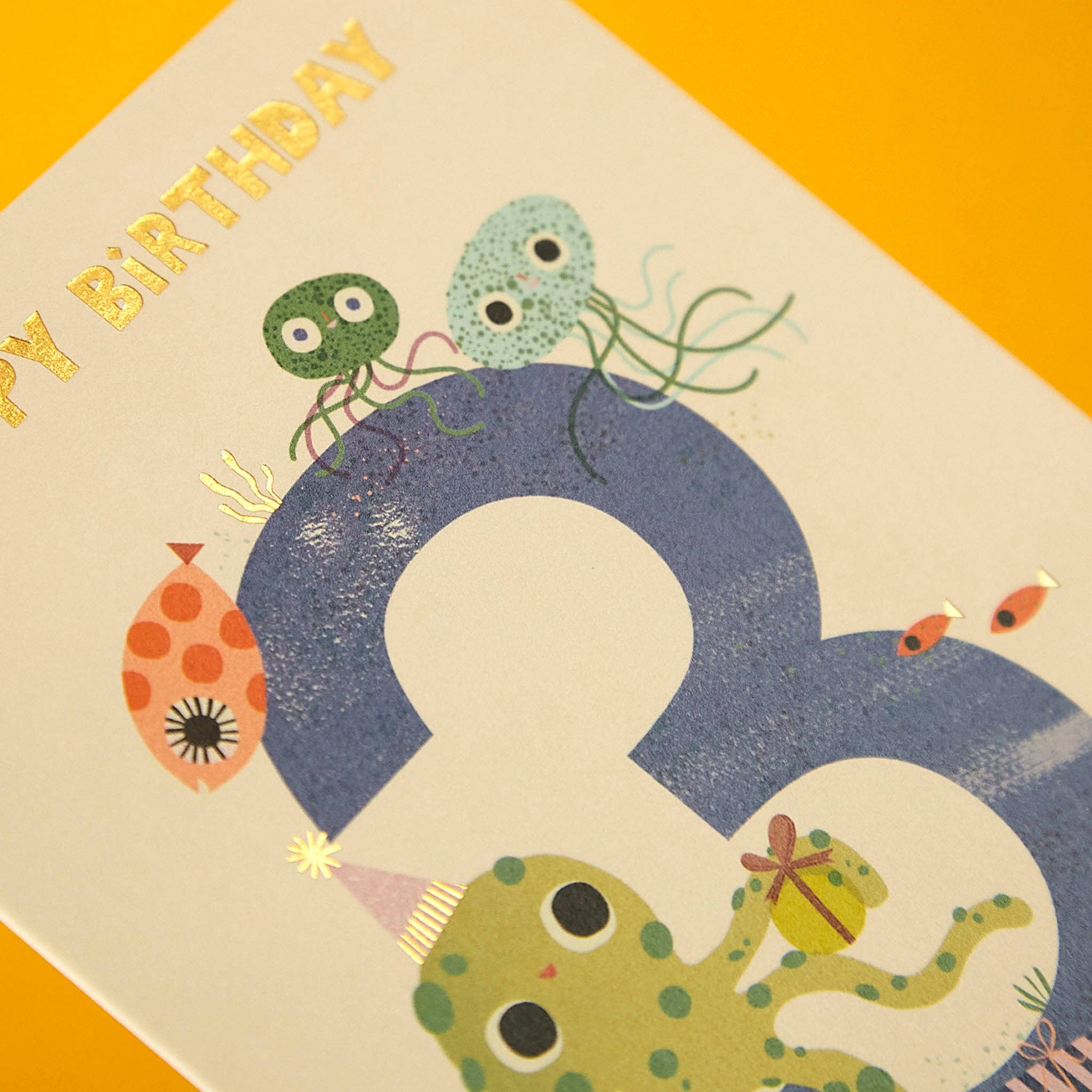Raspberry Blossom - Wholesale Birthday Card - Age 3 - Sea (FAN03)1