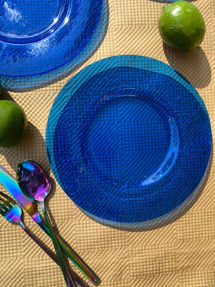 Piatto da dessert blu per la vendita all'ingrosso da parte di Made By Rheal
