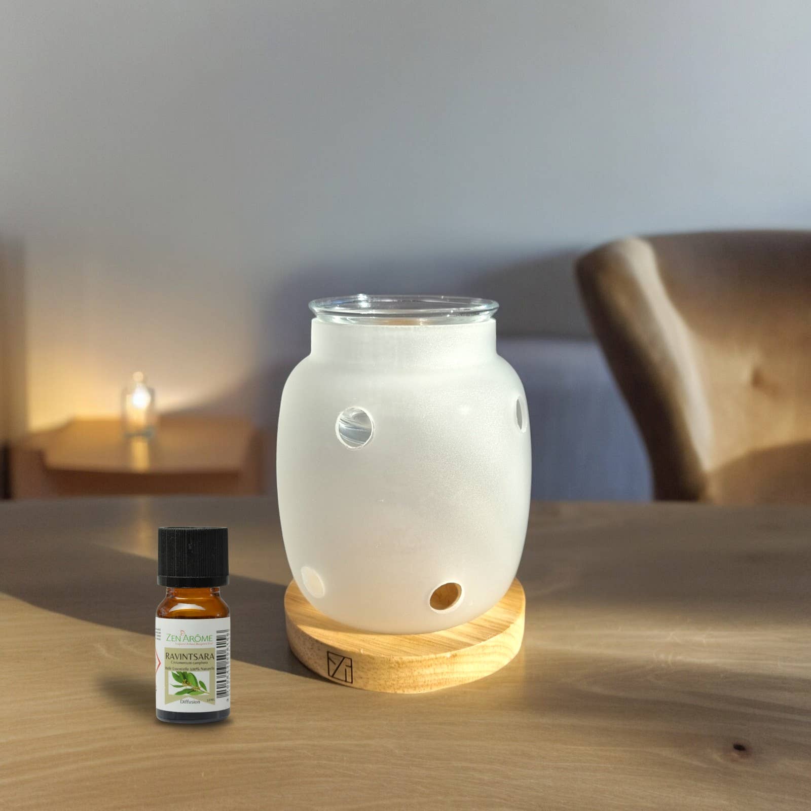 Zen'Arôme - Wholesale Oil Warmer - Scented Wax Burner Inspiration Series Siete - Wood & Glass11