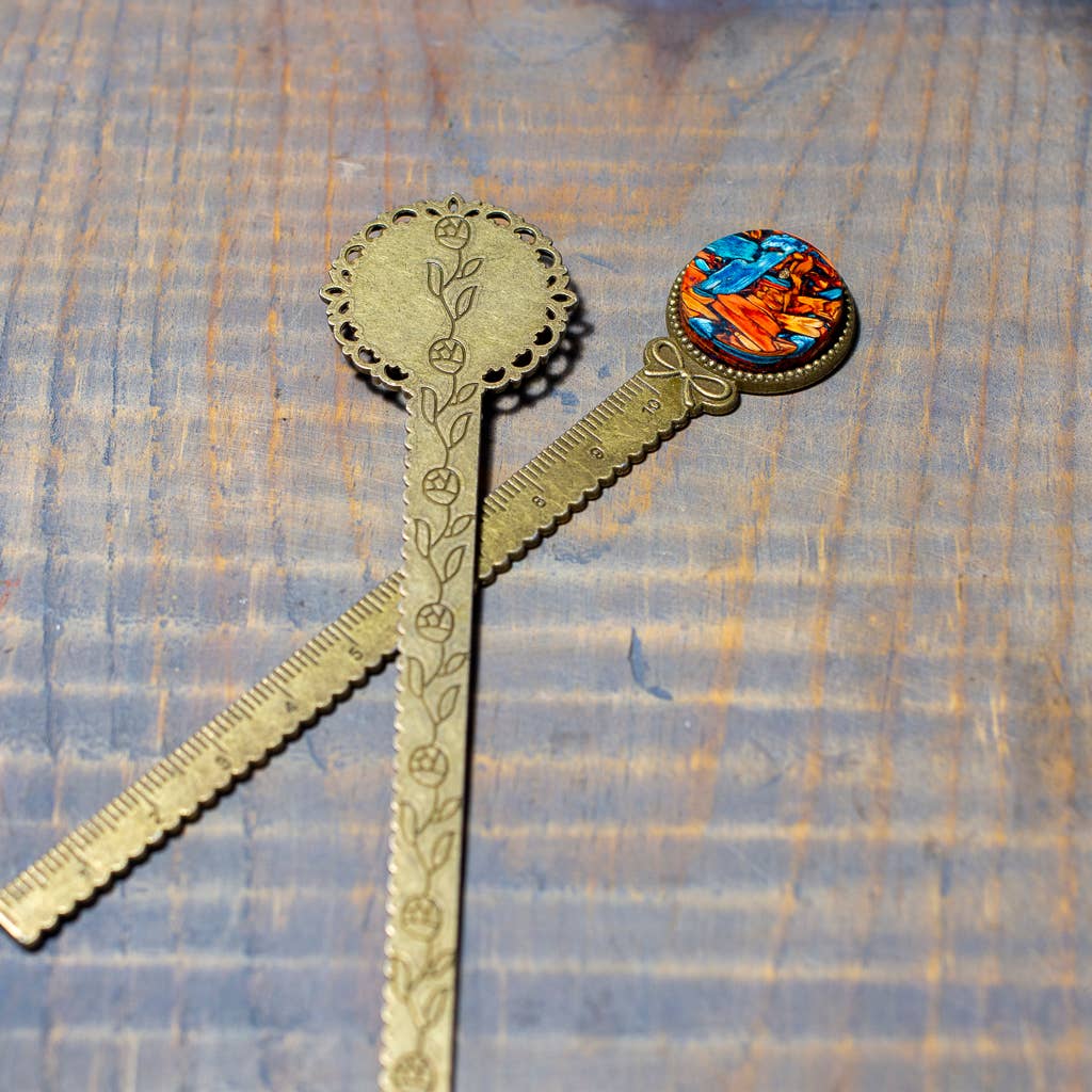 Handcrafted from Tumbleweed - Wholesale Bookmark - Tumbleweed Brass Bookmark With Ruler3