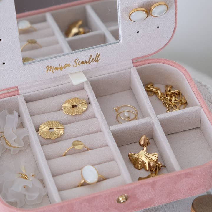 Maison Scarlett - Venta al por mayor Joyero/organizador de joyas - Joyero de viaje de terciopelo Brigitte