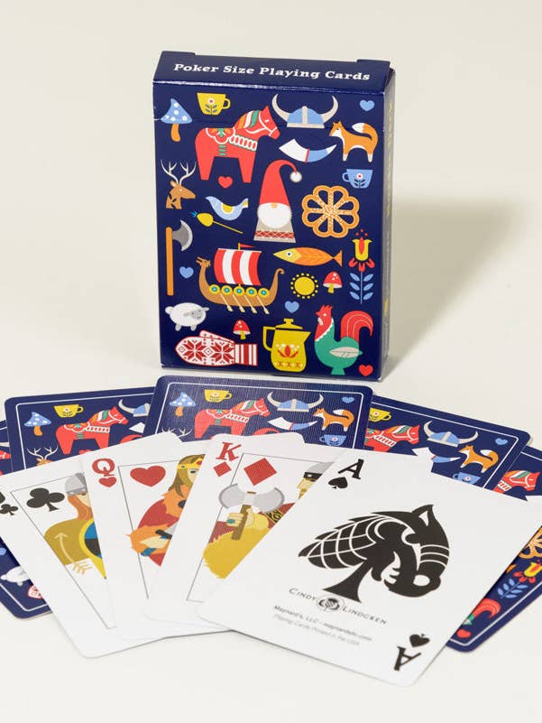 Nordic Deck - Navy - Poker Size Playing Cards for wholesale by PuzzleTwist