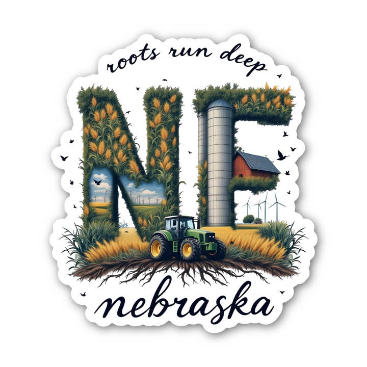 Nebraska State Sticker | Vinyl Map Decal | Midwest Design for wholesale by PiggyPrintStickers