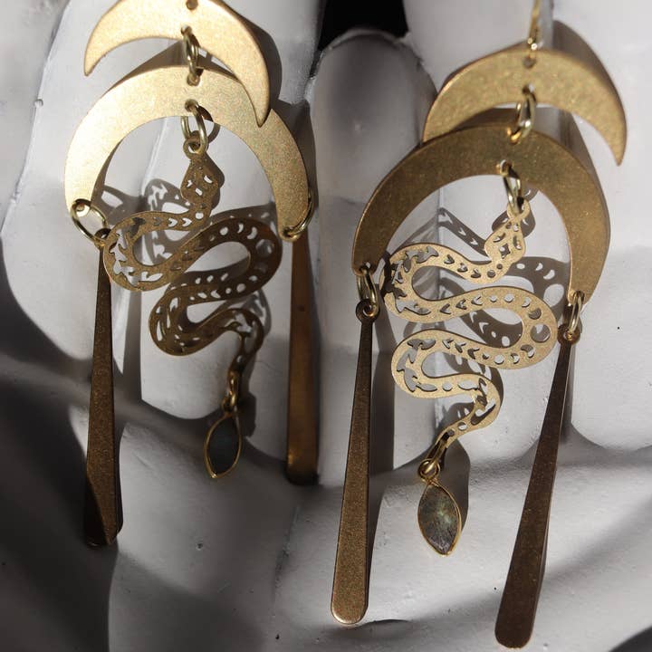 Lunascence - Wholesale Dangle Earrings - DAMBALLA Labradorite Snake Earrings1