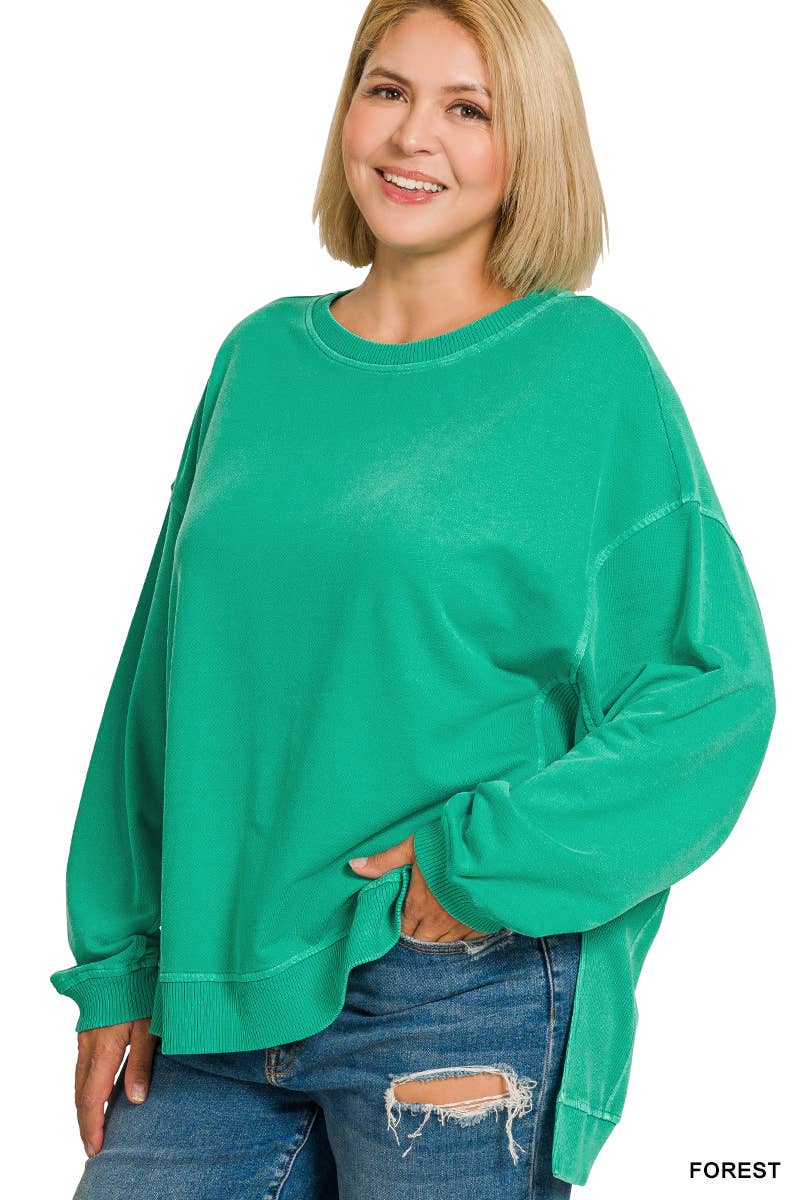Vanilla Monkey – wholesale Sweatshirt – Women's – Plus F/terry Pigment Dye And Enzyme Washing Pullover5