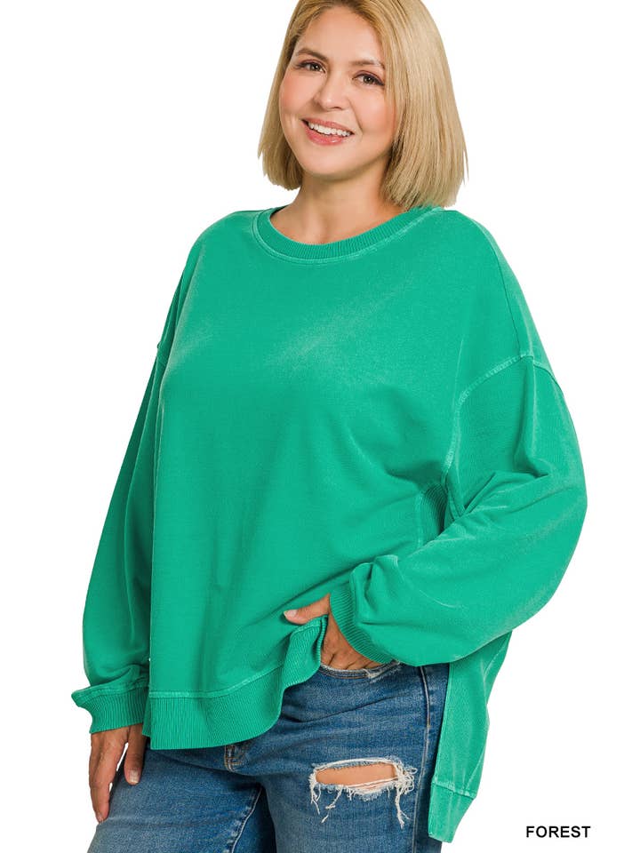 Vanilla Monkey – wholesale Sweatshirt – Women's – Plus F/terry Pigment Dye And Enzyme Washing Pullover5
