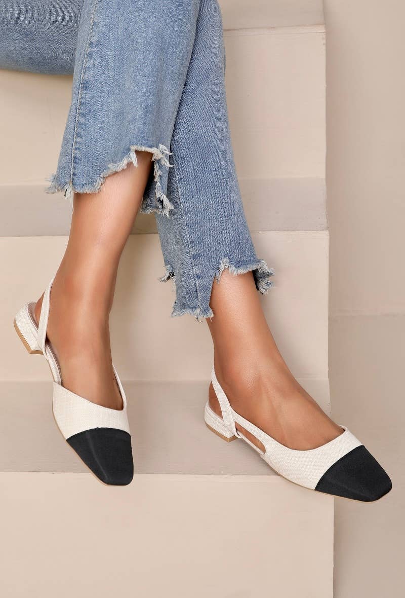 Joia Paris - Wholesale Low Heels - Women's - Two-tone low heel pumps BF-631