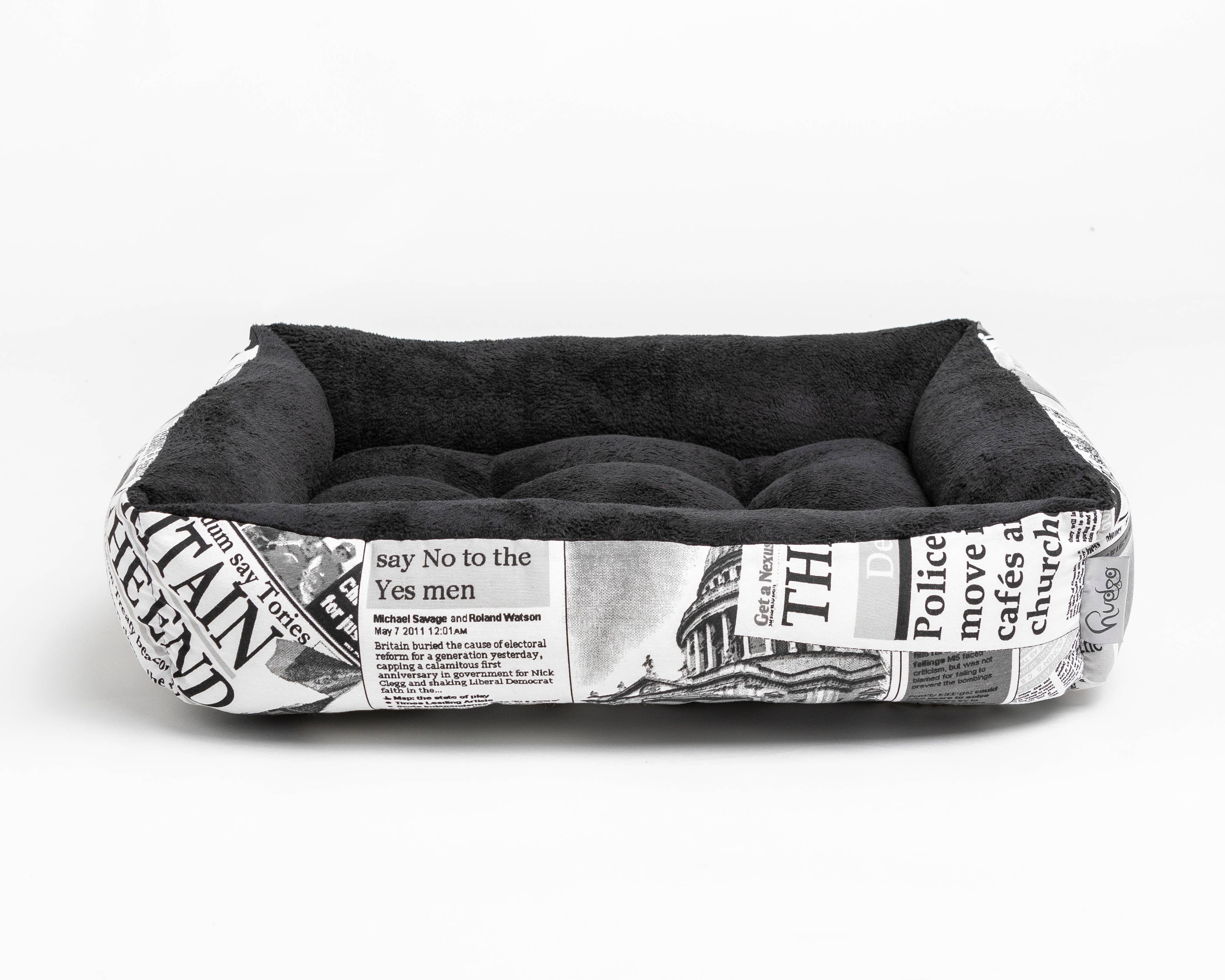 D-PERIODICO-2/B-NEGRO-1 NIDO DE CAMA REVERSIBLE PARA MASCOTAS HUDOG & HUCAT de venta al por mayor en Faire2