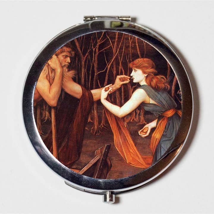 FringePop - Wholesale Compact Mirror - Persephone Compact Mirror - Greek Mythology Goddess Hades Myth - Make Up Pocket Mirror for Cosmetics