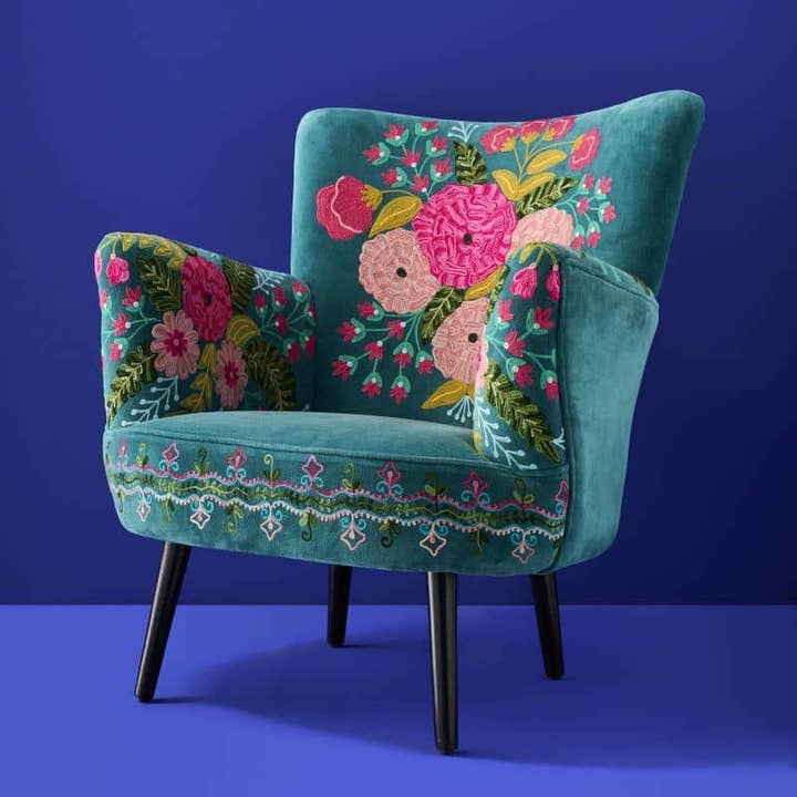 Sillón Frida, hecho a mano Madera/Metal/Terciopelo, 77 x 76 x 83 cm para venta al por mayor de WERNS