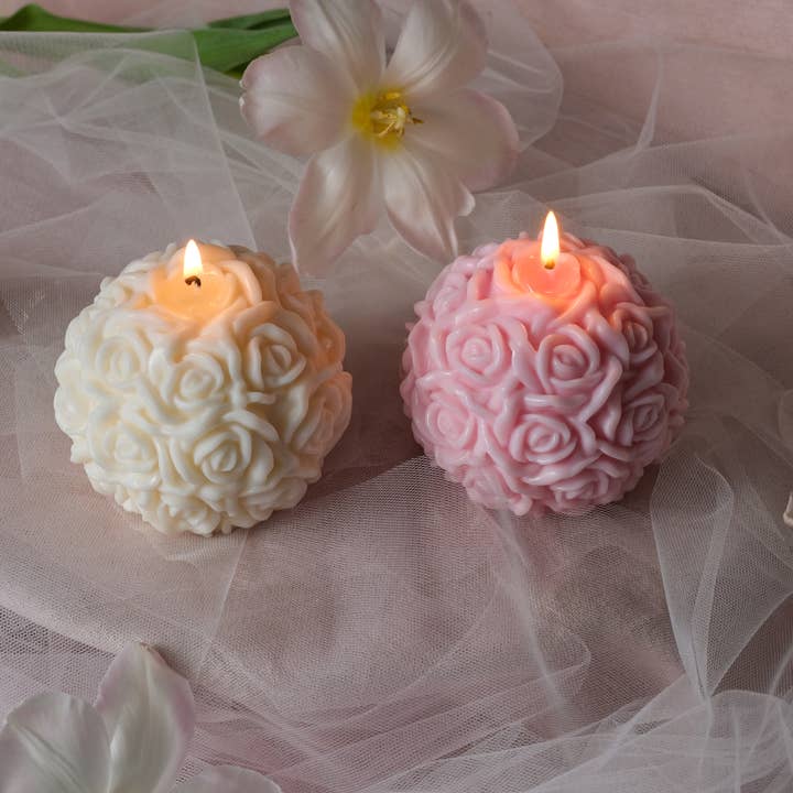 Nely Store – wholesale Novelty candle – Rose Ball Candle | Soy Wax Rose Ball Candle