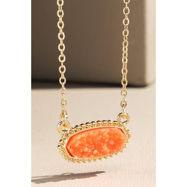 Urbanista - Wholesale Pendant/Charm Necklace - Drusy Accented Short Pendant Necklace1