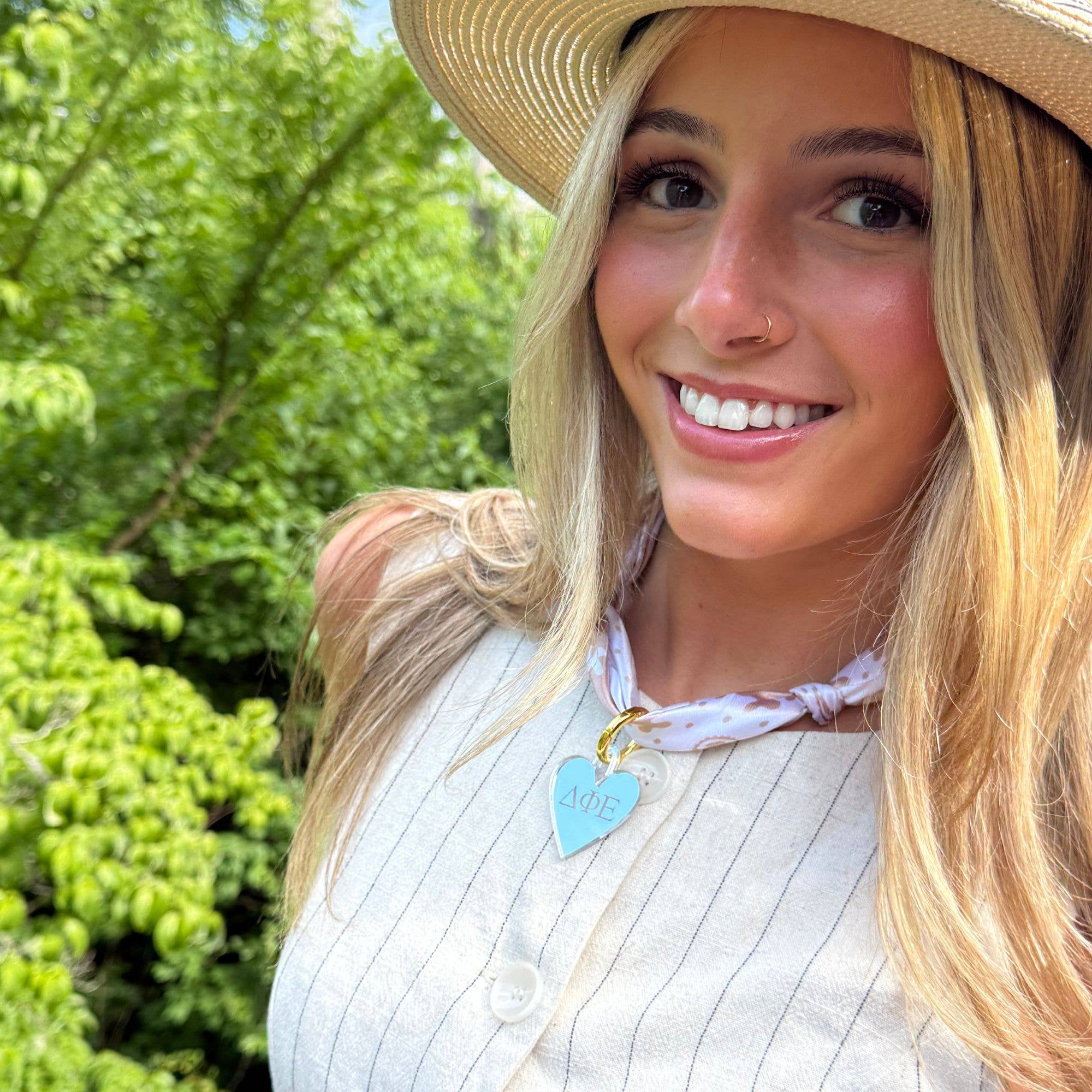 Sarahndipity Shop - Wholesale Individual Charm/Pendant - Acrylic Sorority Charm - Heart w/ Engraved Greek Letters1