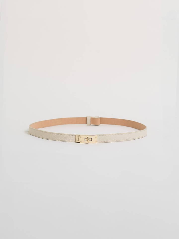 Cintura Baronne in Pelle Beige for wholesale by Prestige Milano