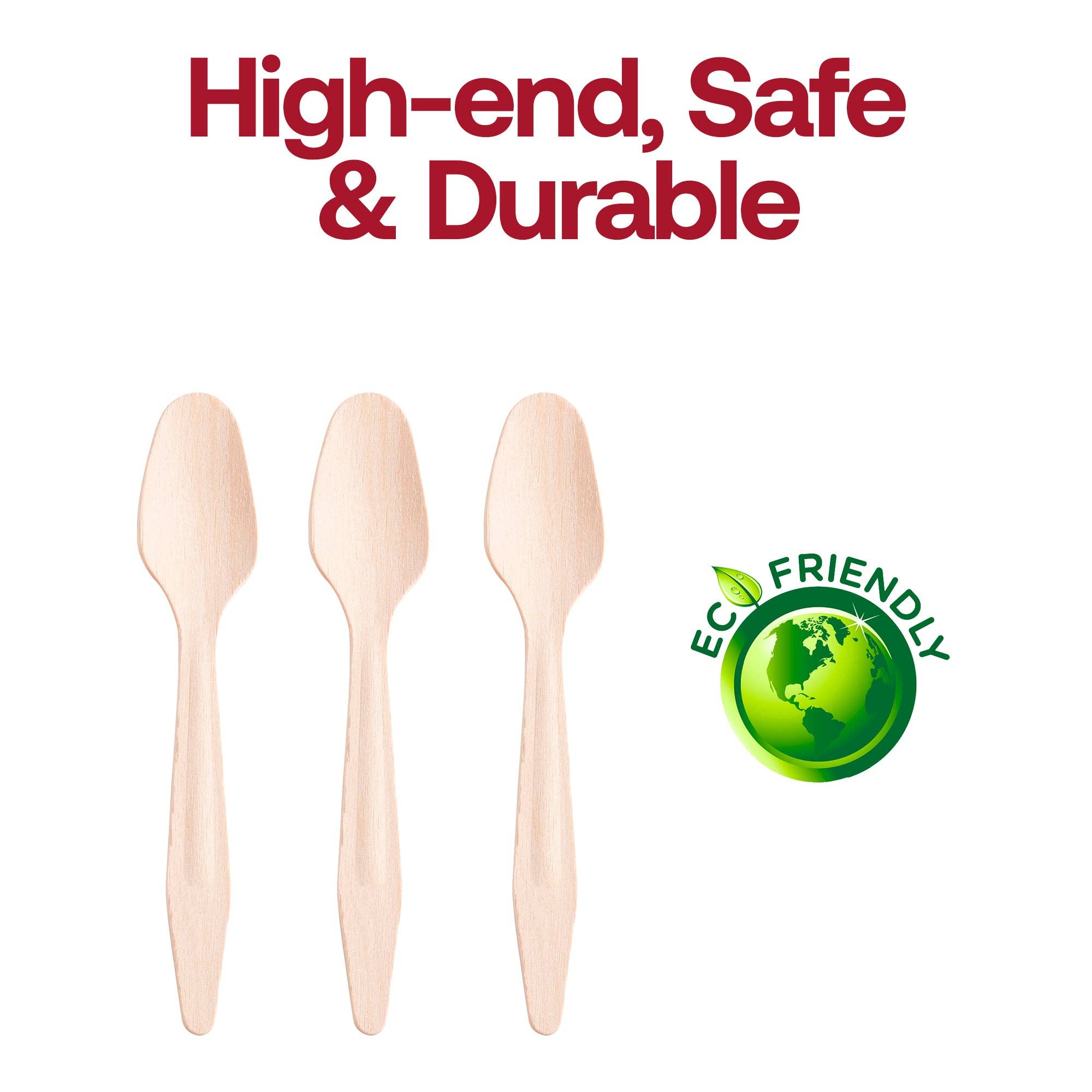 Smarty had a Party - Wholesale Disposable Tableware Pack - Natural Birch Eco Friendly Disposable Dinner Spoons - 25 pcs4