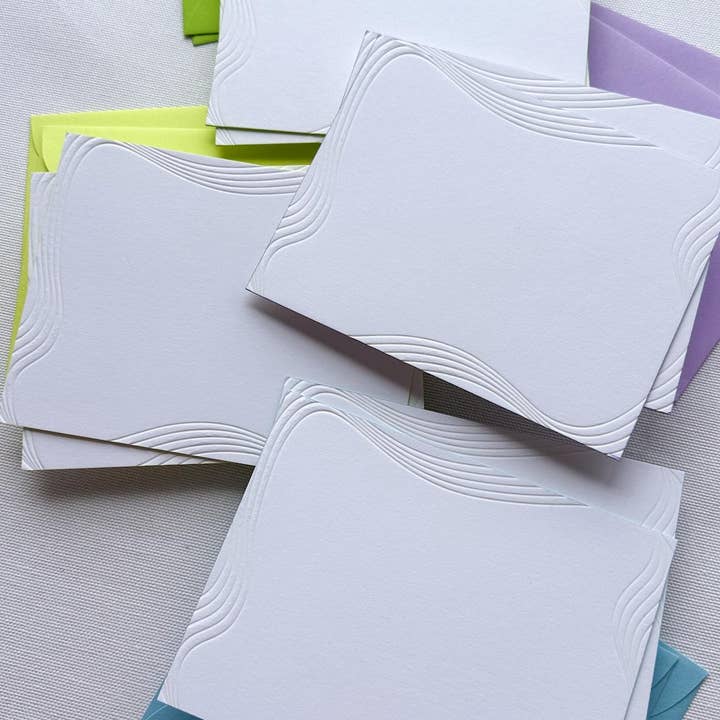 Neon Paper Goods - Wholesale Stationery/Notecard Set - Edge Painted + Letterpress Printed Notecards (Set of 8)3