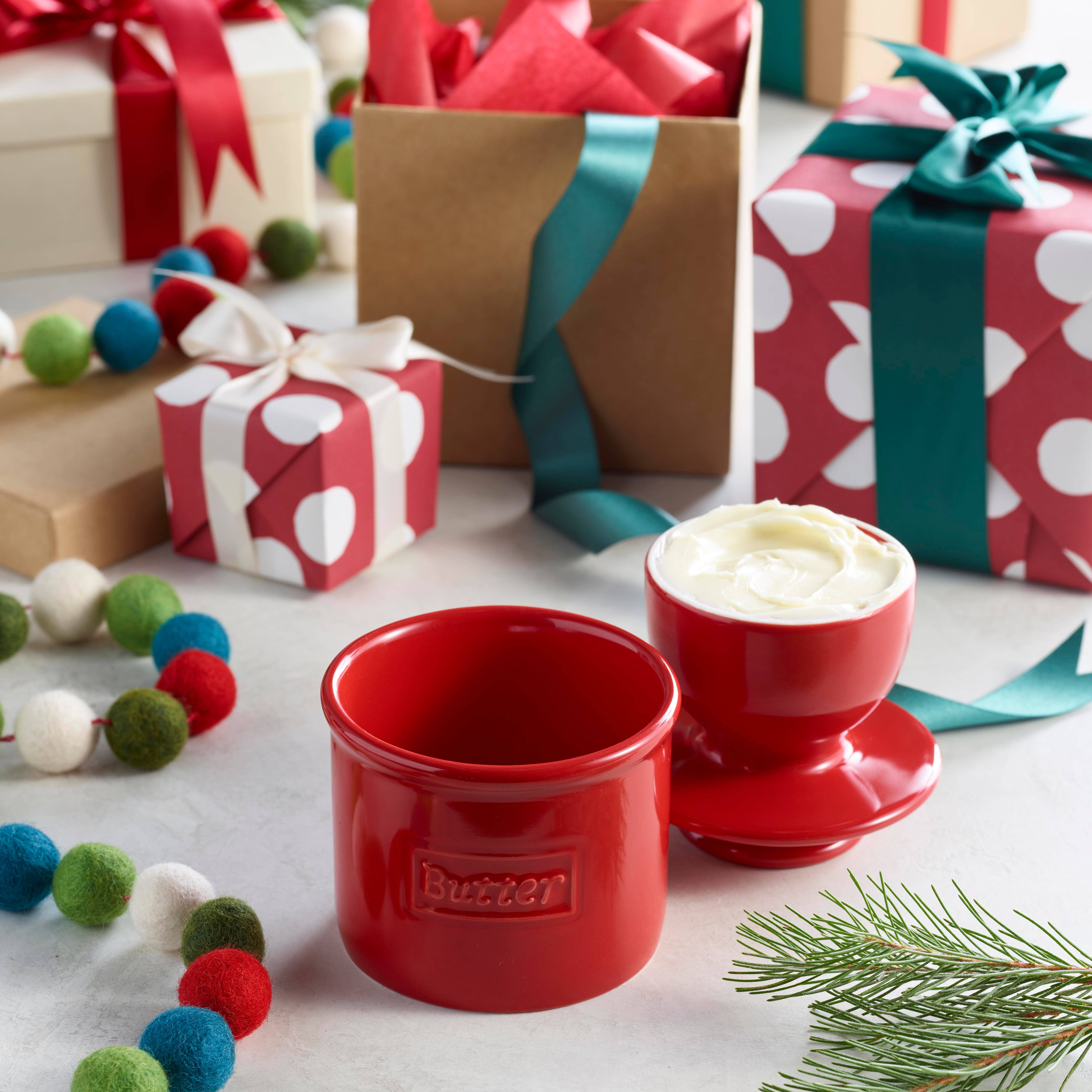 The Original Butter Bell® Crock - Wholesale Botervloot - The Original Butter Bell® Crock - Café Maraschino Rood2