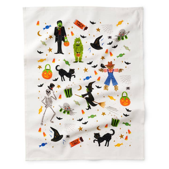 Halloween Parade Tea Towel for wholesale by Rifle Paper Co.