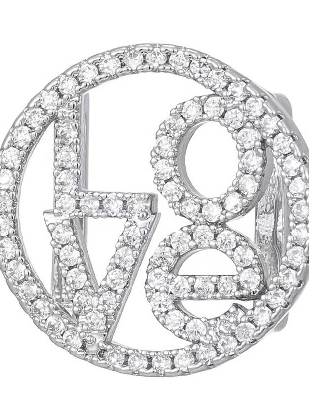 Slider Silver Circle Love Charm for wholesale by Gemelli