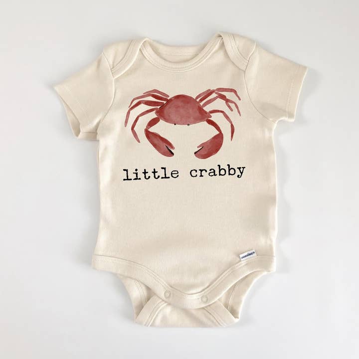 Little Crabby Seafood Nautical - Baby Boy Girl Clothes Infant Bodysuit Funny Cute Newborn for wholesale by North Fork Forager LLC