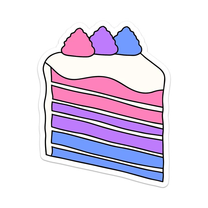 Bisexual Pride Cake Vinyl Sticker for wholesale by Mouthy Broad