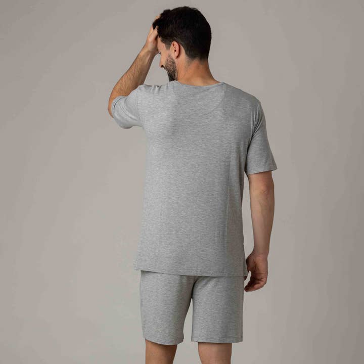 ZD Zero Defects – Großhandel Schlafanzughose – Herren – Sommer-Pyjama-Set aus Modal Trendy grau1