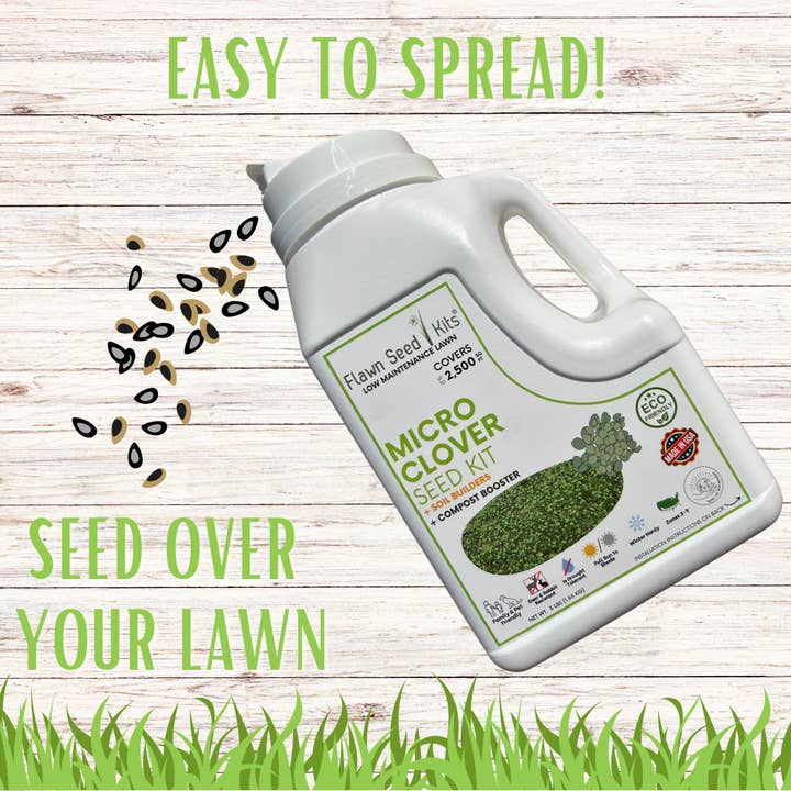 Flawn Seed Kits - Wholesale Plant Seeds - Micro Clover Kit Easy Spread Shaker6